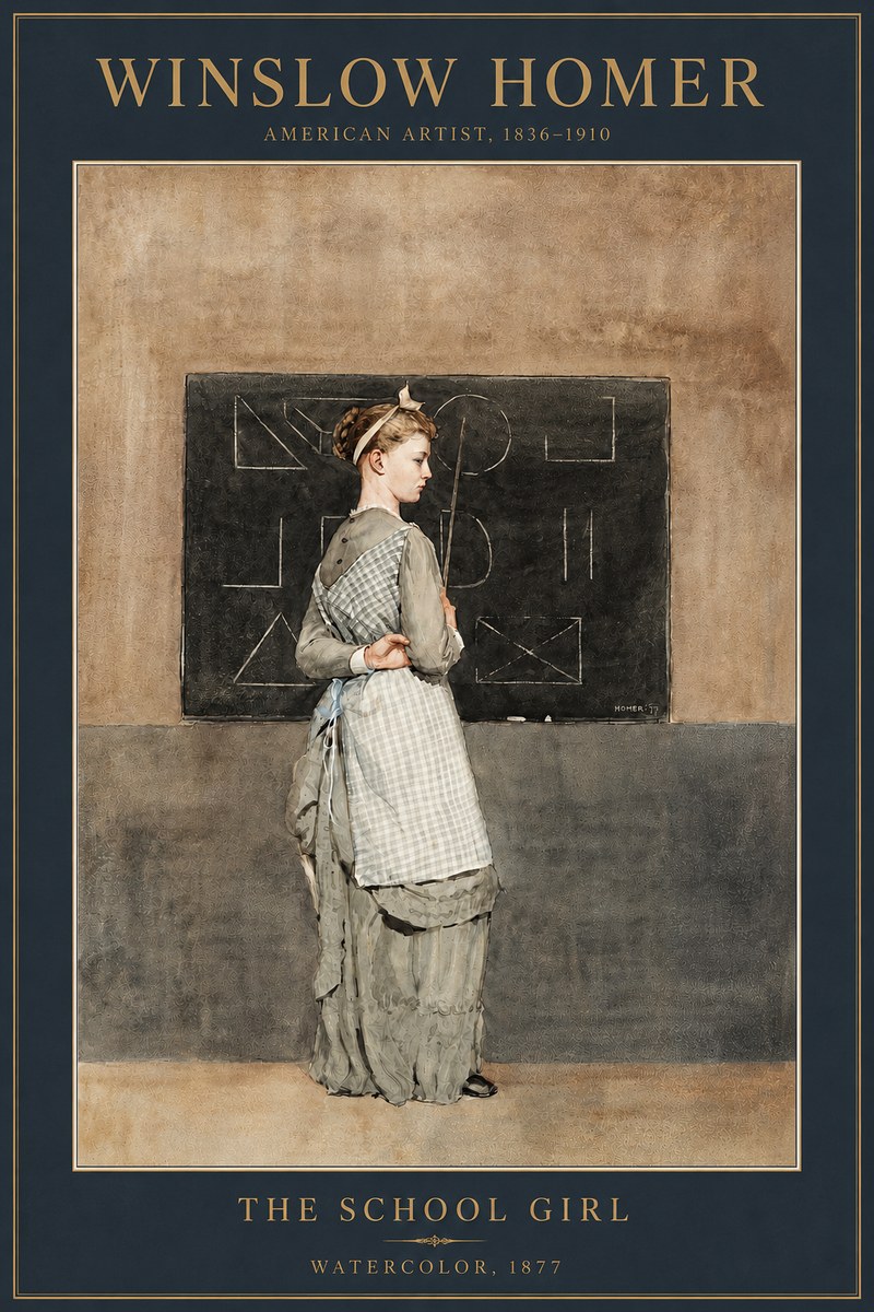 Winslow Homer The School Girl No3 - Plakat