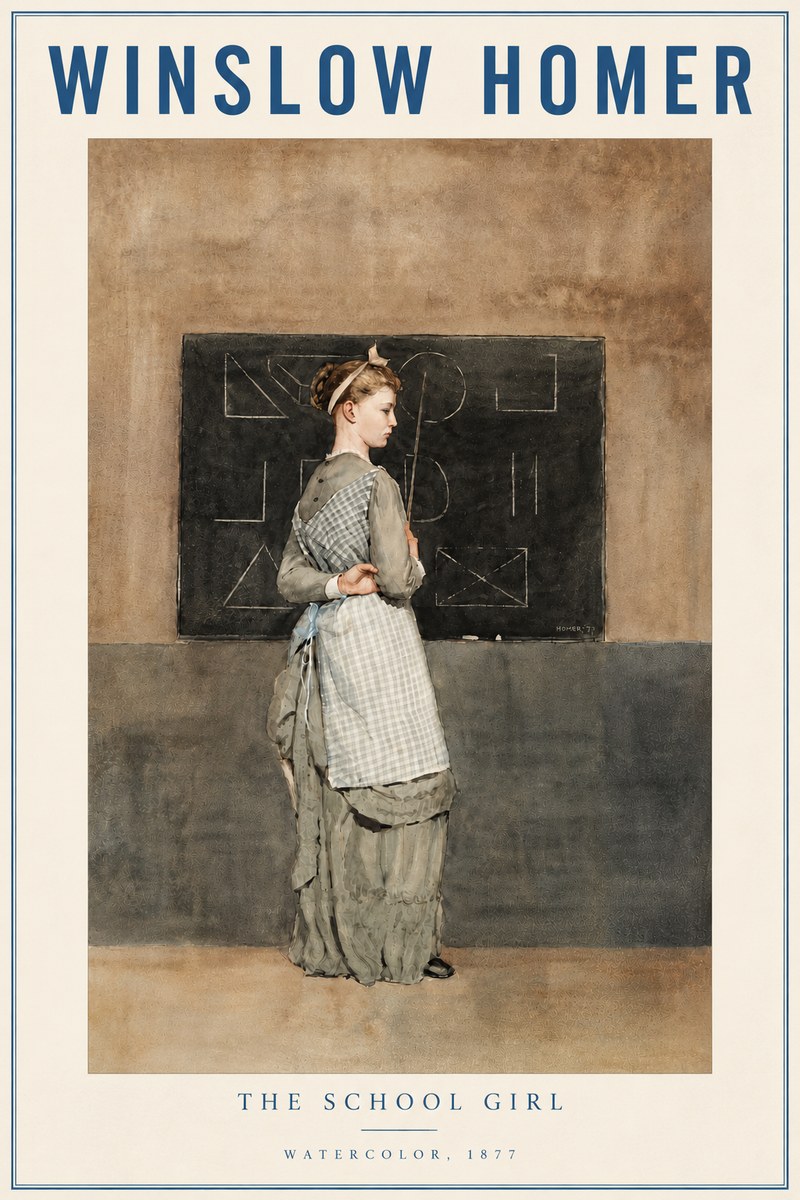 Winslow Homer The School Girl No5 - Plakat