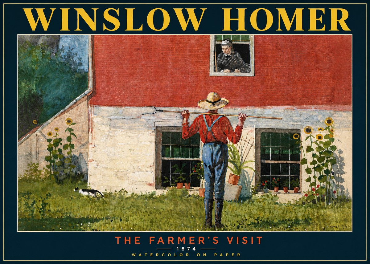 Winslow Homer Farmer with Hoe No5 - Plakat