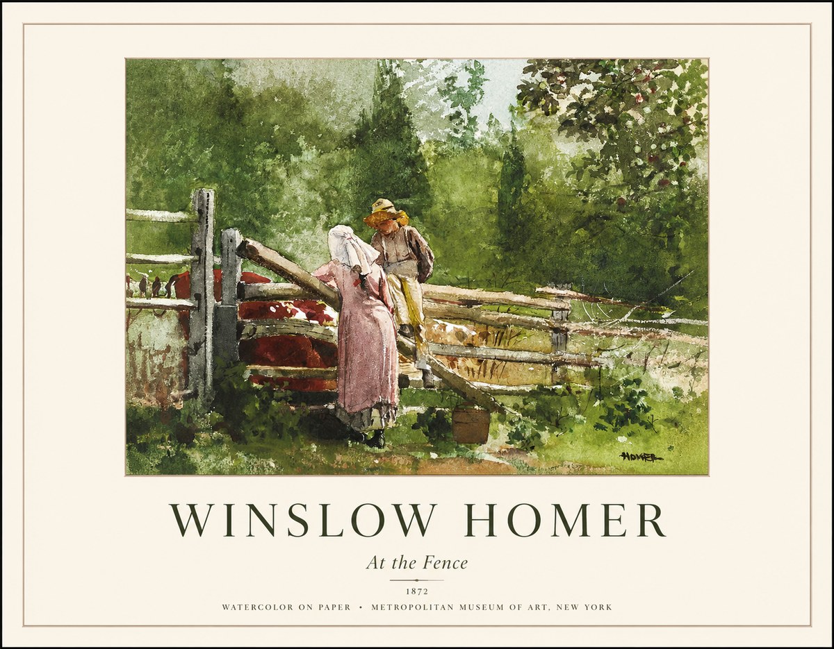 Winslow Homer At the Fence No1 - Plakat
