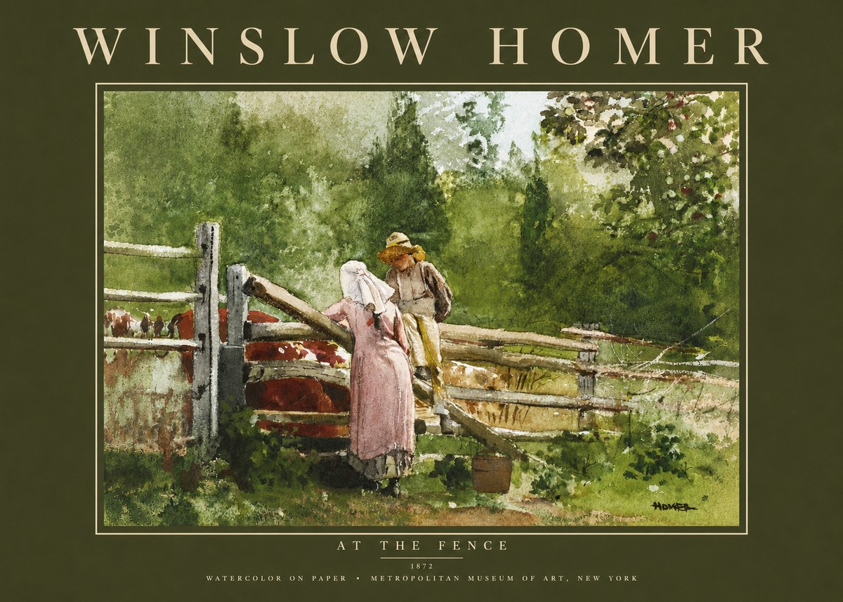 Winslow Homer At the Fence No4 - Plakat