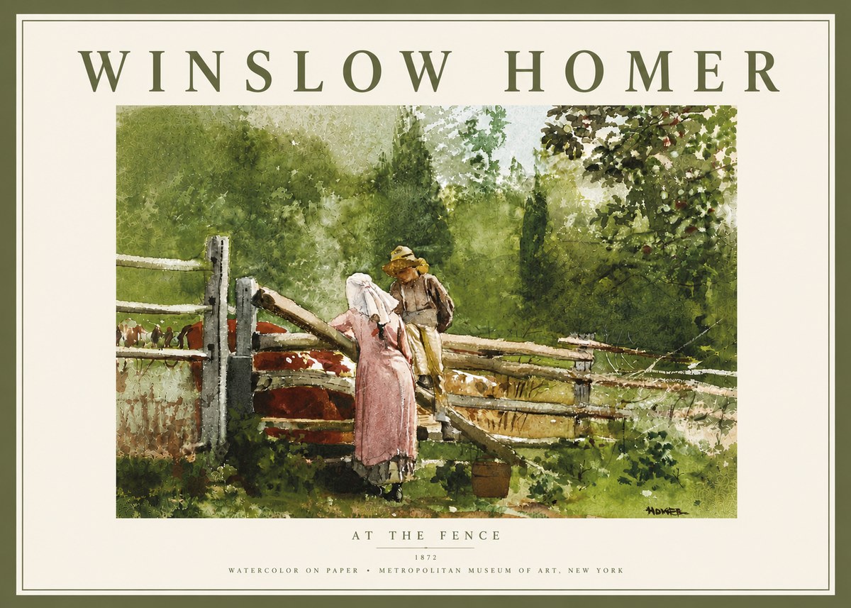 Winslow Homer At the Fence No6 - Plakat
