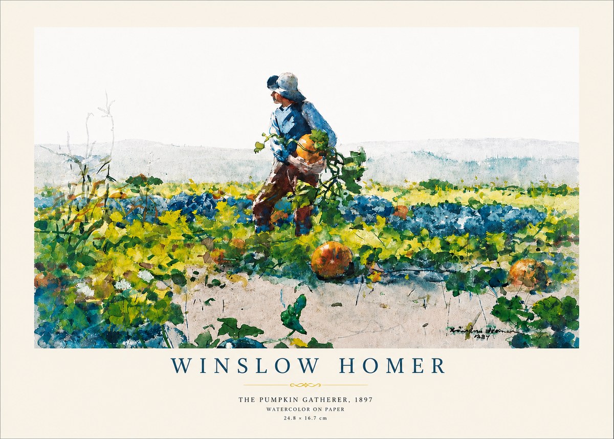 Winslow Homer The Pumpkin Gatherer, 1897 No3 - Plakat