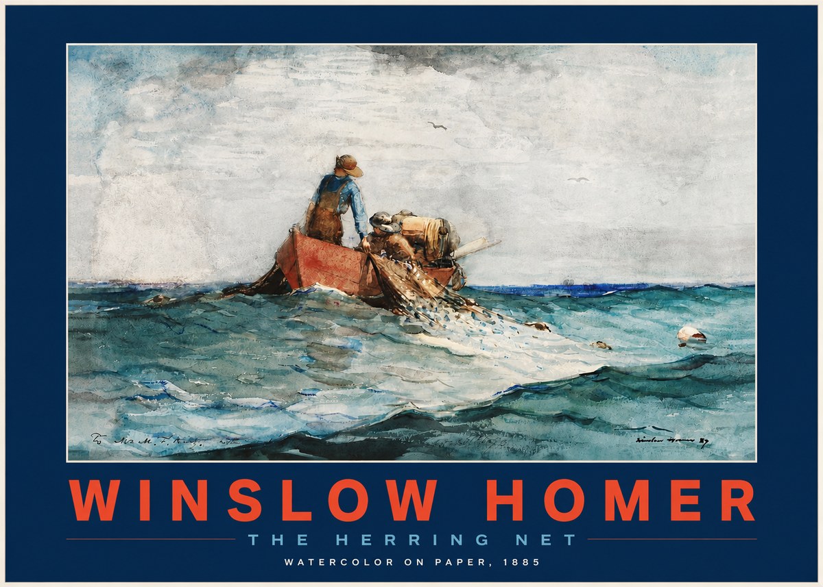 Winslow Homer The Herring Net II No3 - Plakat