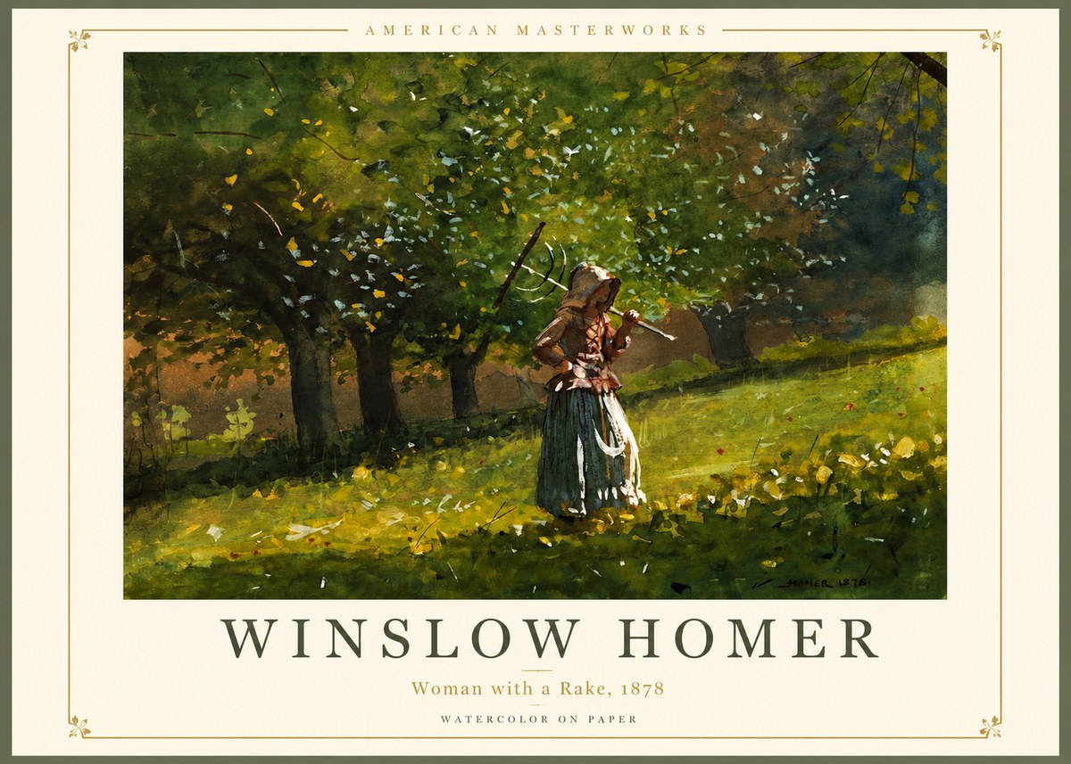 Winslow Homer Woman with a Rake, 1878 No2 - Plakat