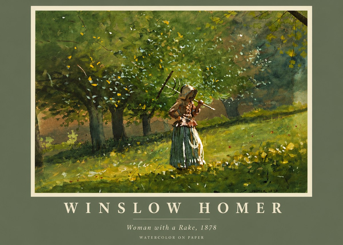 Winslow Homer Woman with a Rake, 1878 No5 - Plakat