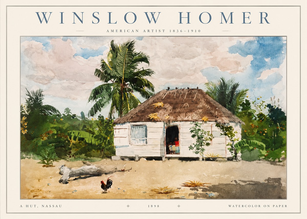 Winslow Homer A Hut, Nassau No2 - Plakat
