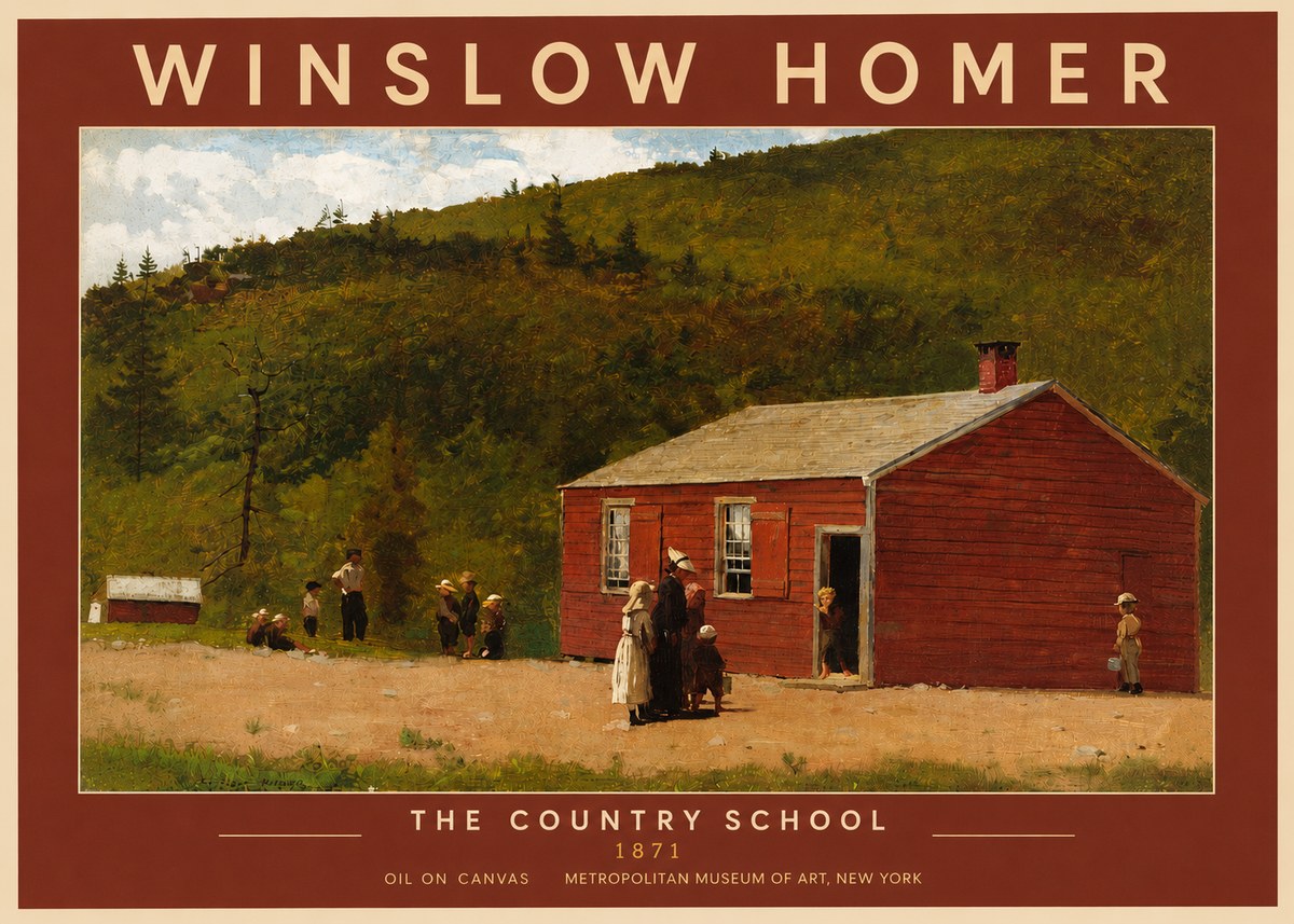 Winslow Homer The Country School No4 - Plakat