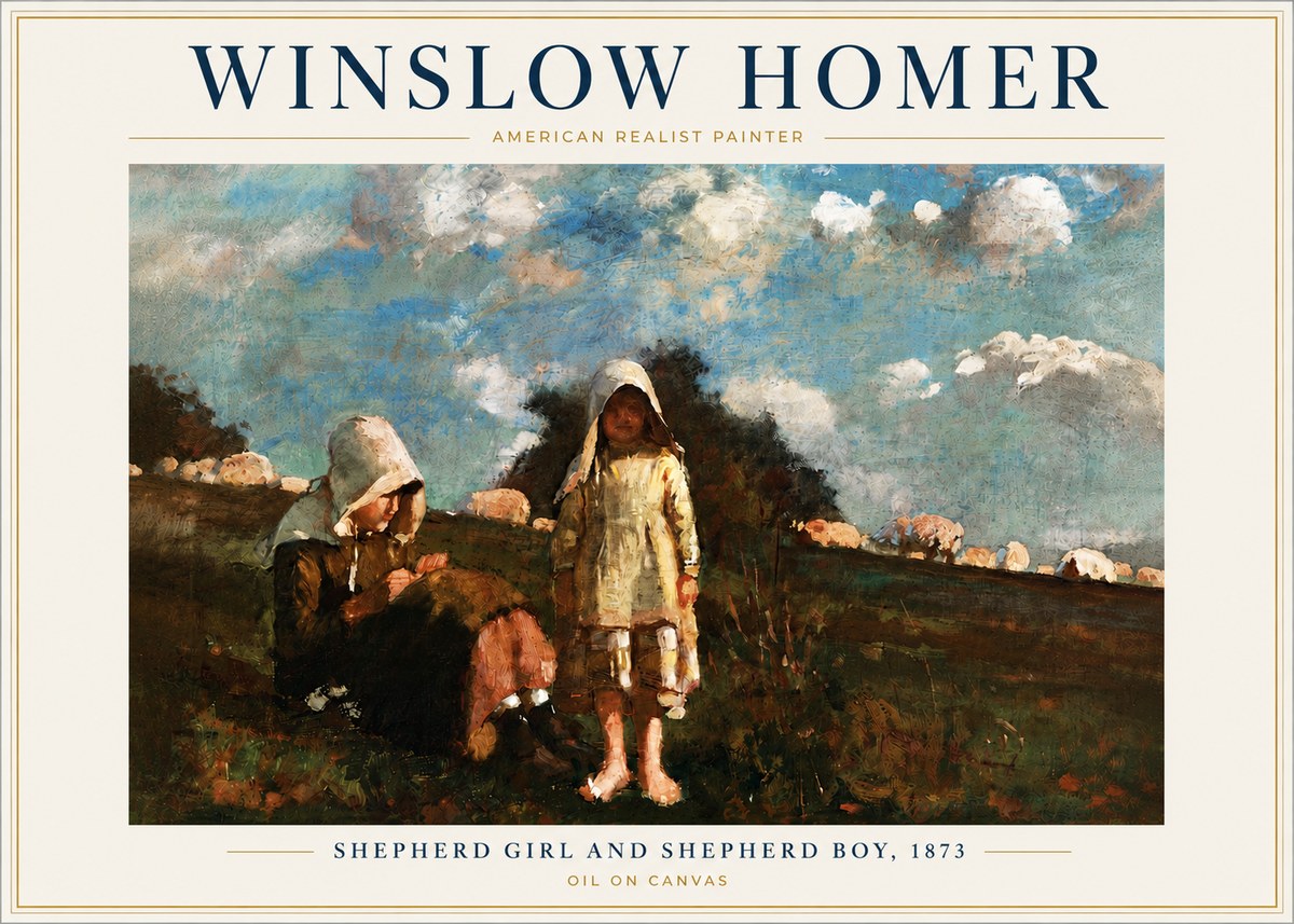 Winslow Homer Shepherd Girl and Shepherd Boy, 1873 No6 - Plakat