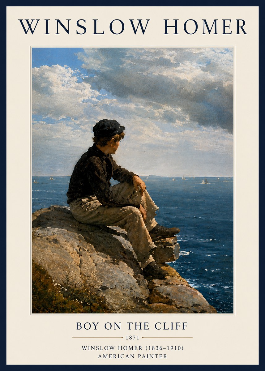 Winslow Homer Boy on the Cliff No6 - Plakat