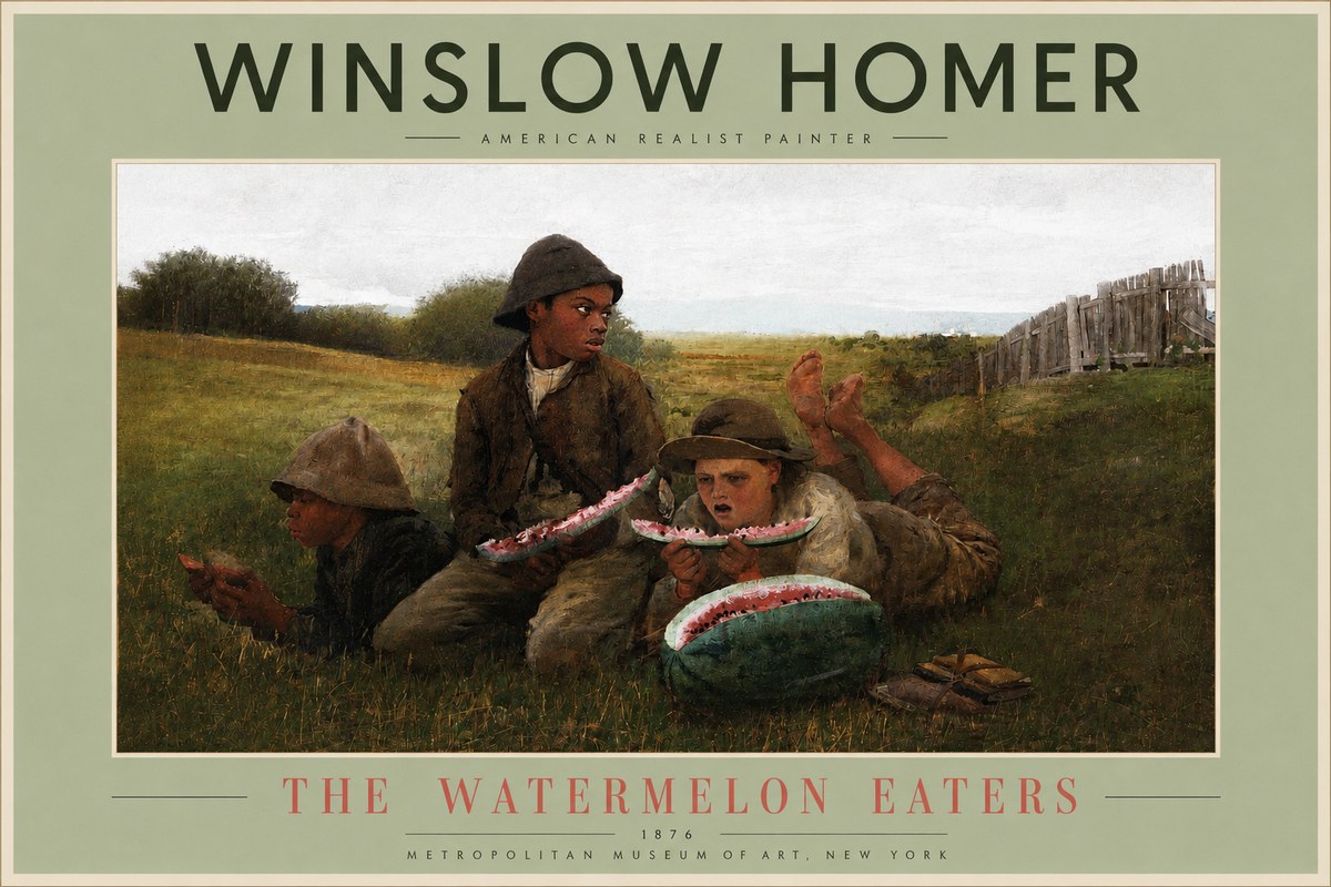 Winslow Homer The Watermelon Eaters No2 - Plakat