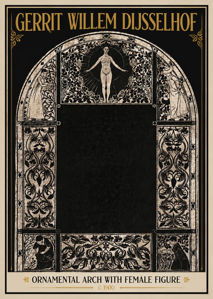 Gerrit Willem Dijsselhof Ornamental Composition - Design for a Printed Panel No6 - Plakat