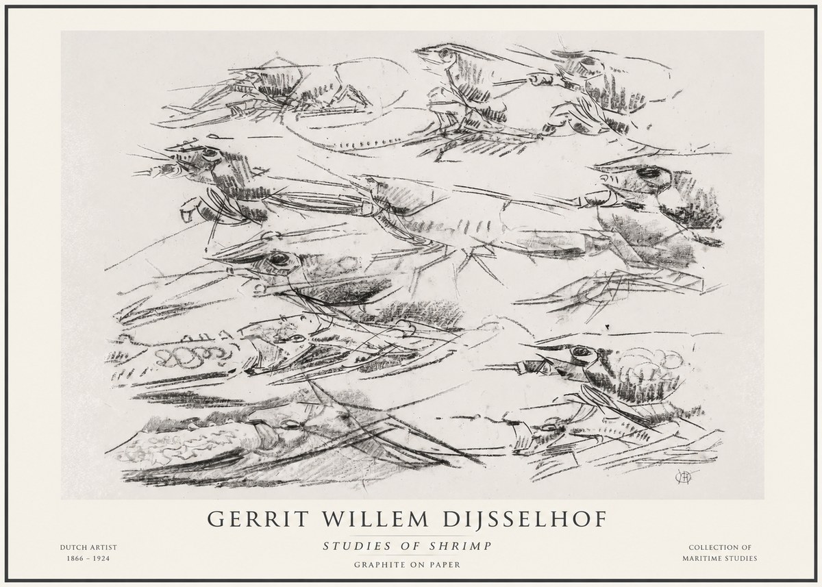 Gerrit Willem Dijsselhof Studies of Birds in Motion No6 - Plakat