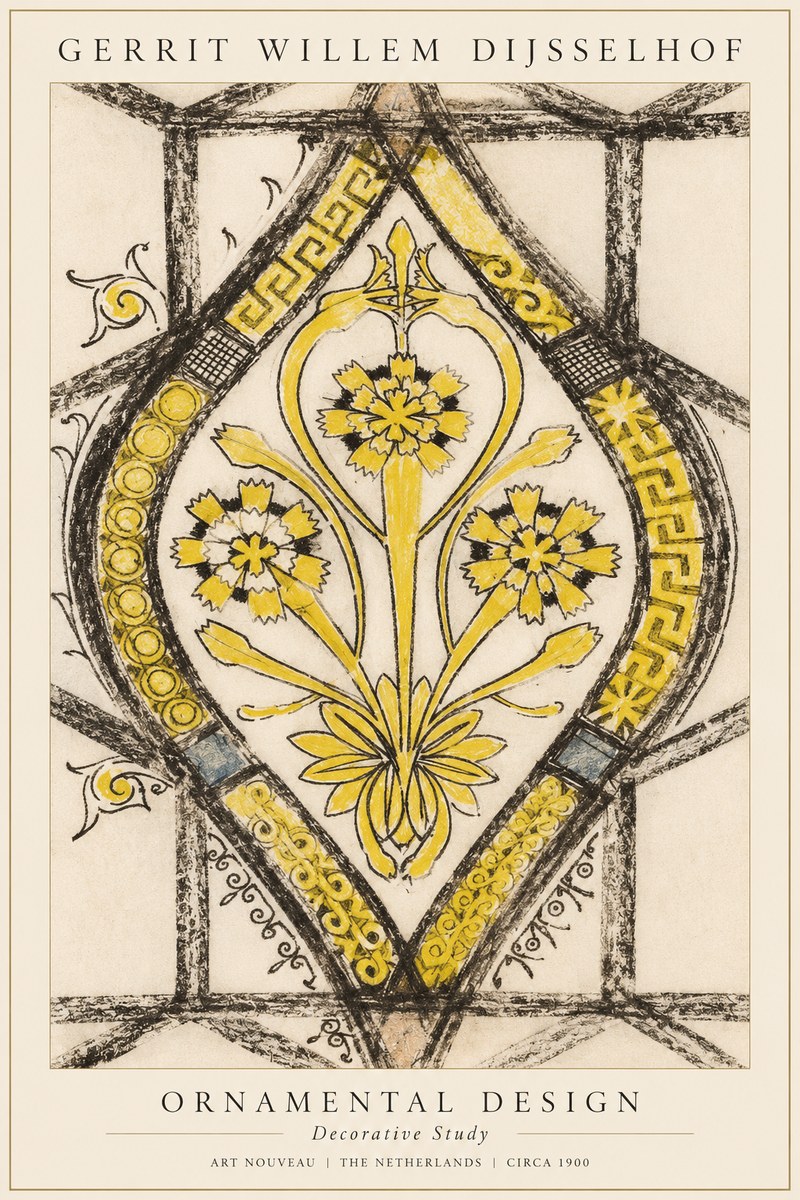 Gerrit Willem Dijsselhof Ornamental Design No5 - Plakat