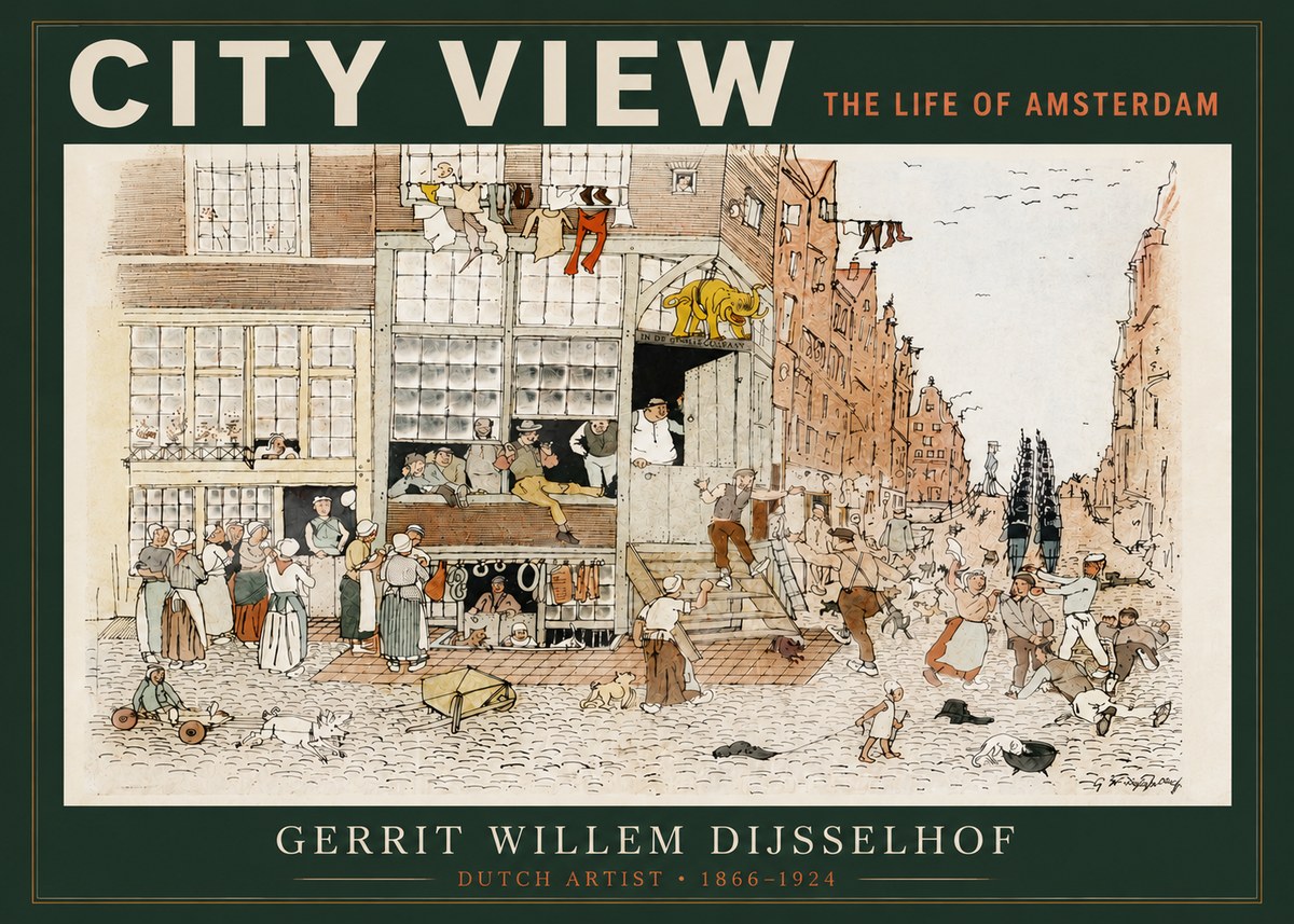 Gerrit Willem Dijsselhof Street Scene in Amsterdam No4 - Plakat