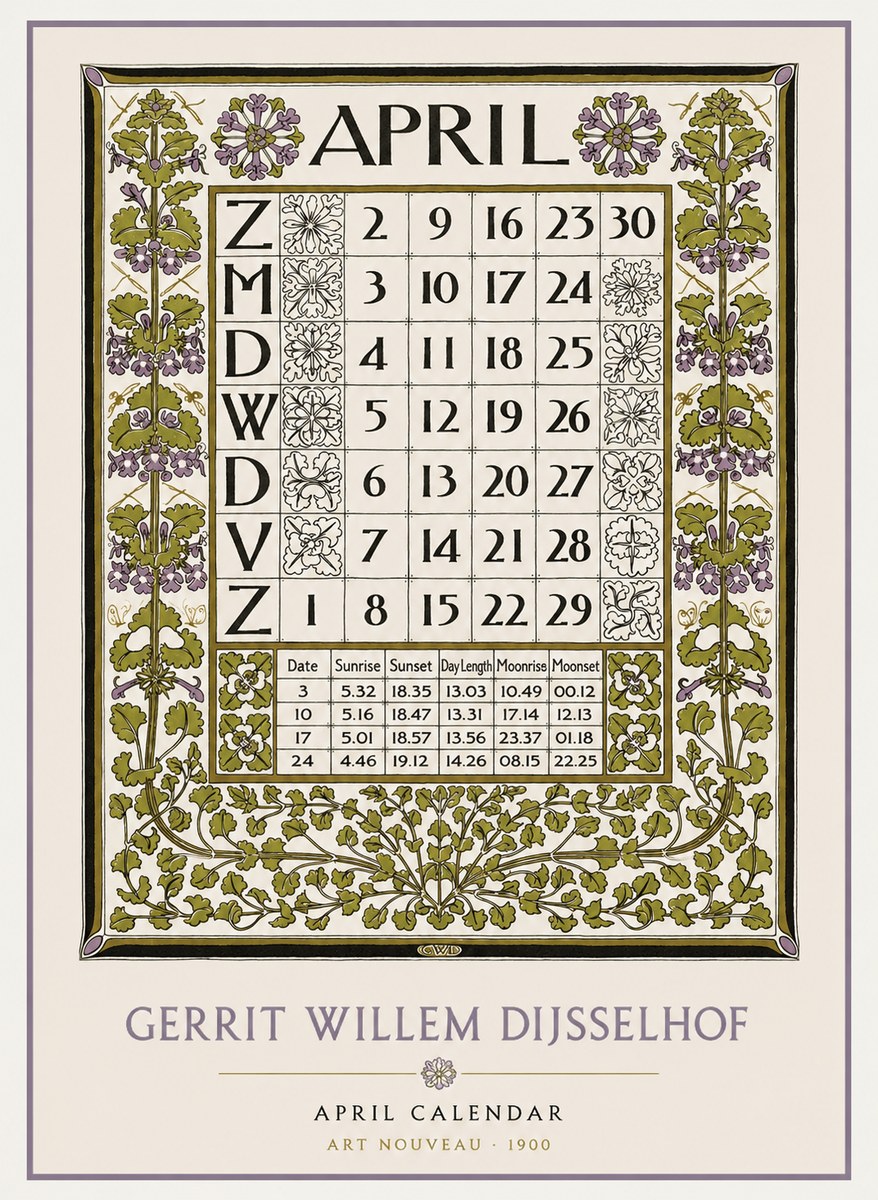 Gerrit Willem Dijsselhof April No2 - Plakat