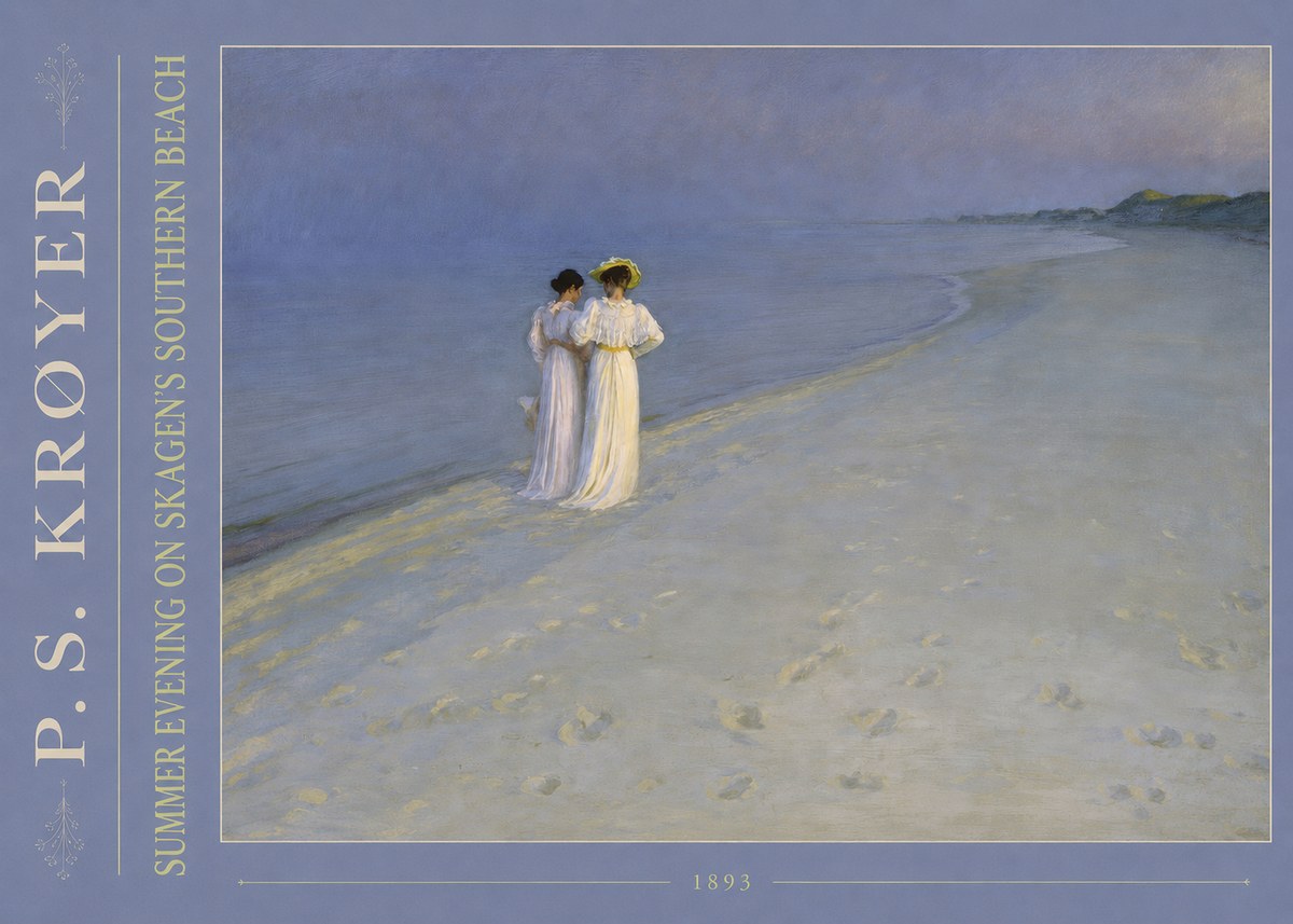 P.S. Krøyer Summer Evening on Skagen's Southern Beach No4 - Plakat