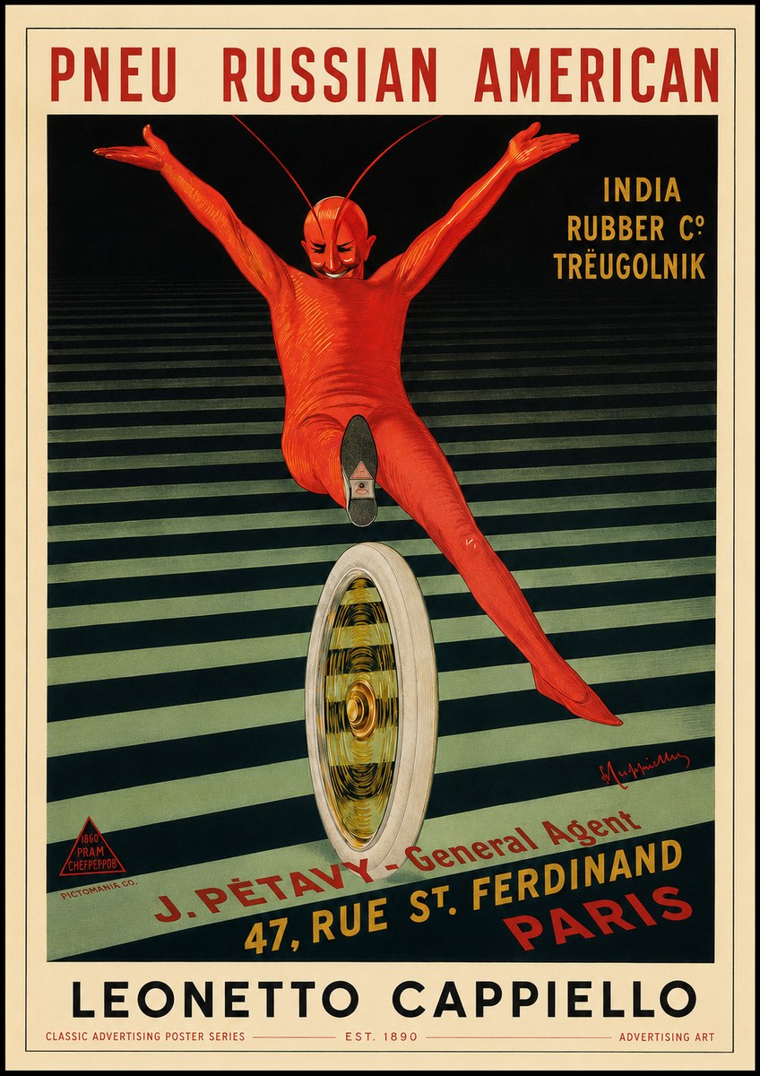 Leonetto Cappiello Pneu Russian American No3 - Plakat
