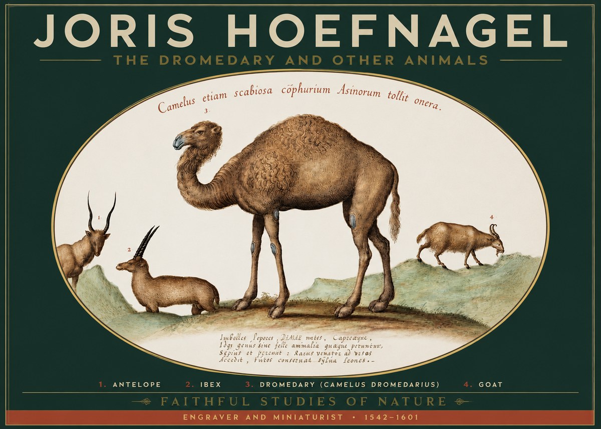Joris Hoefnagel The Dromedary and Other Animals from Studies of Nature No2 - Plakat