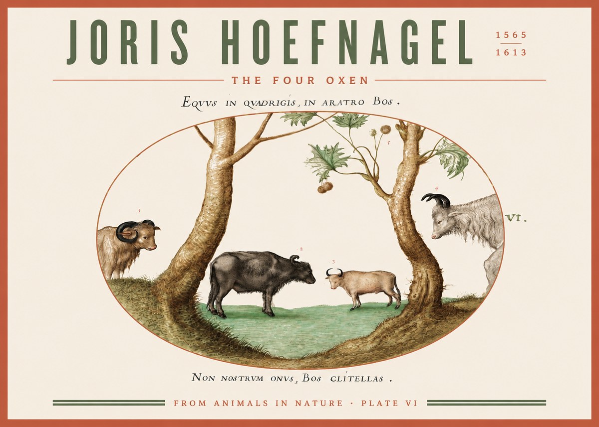 Joris Hoefnagel The Four Oxen No3 - Plakat