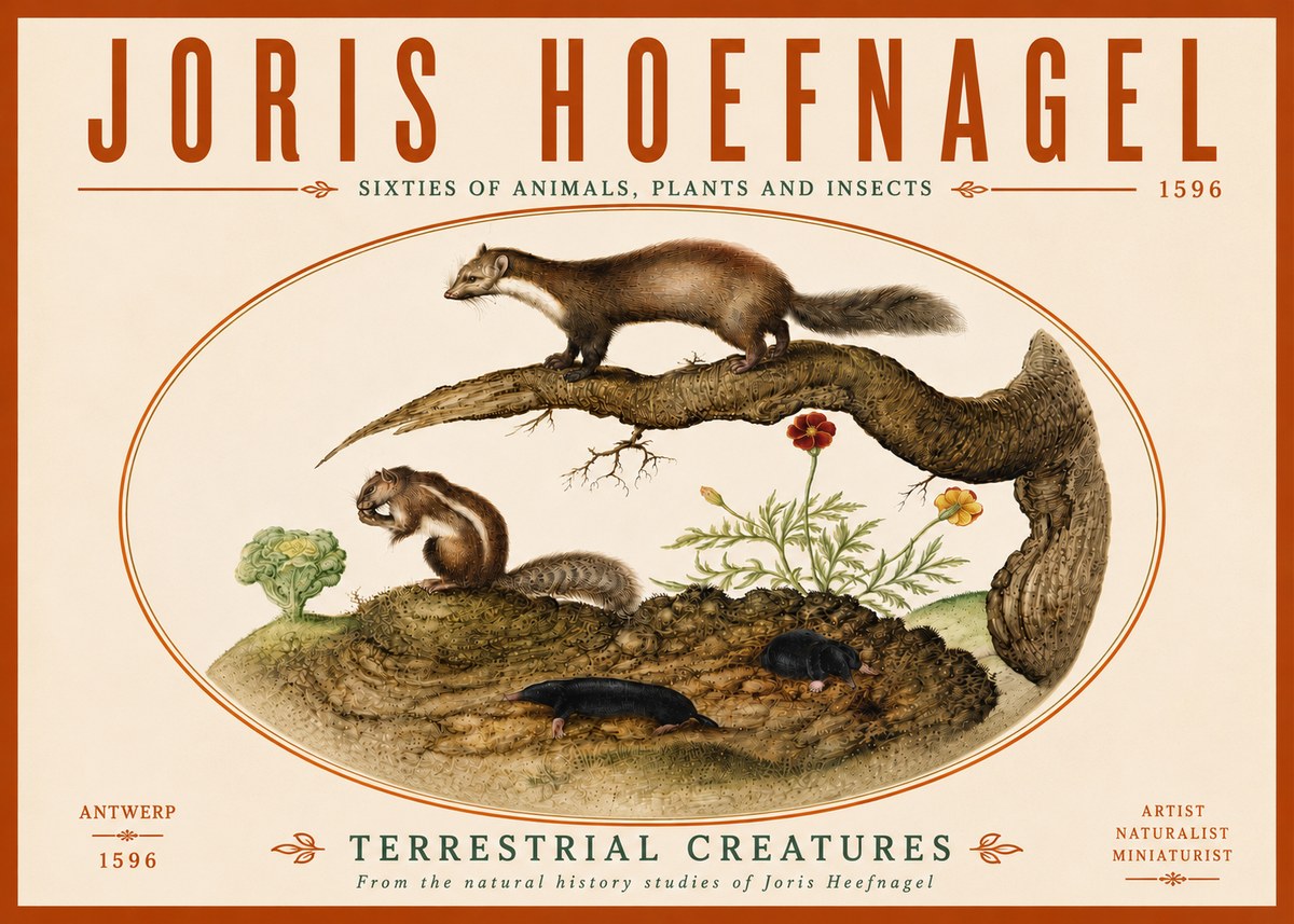 Joris Hoefnagel Terrestrial Creatures No6 - Plakat