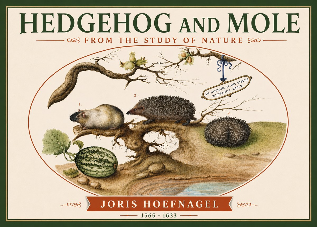 Joris Hoefnagel Hedgehog and Mole No6 - Plakat