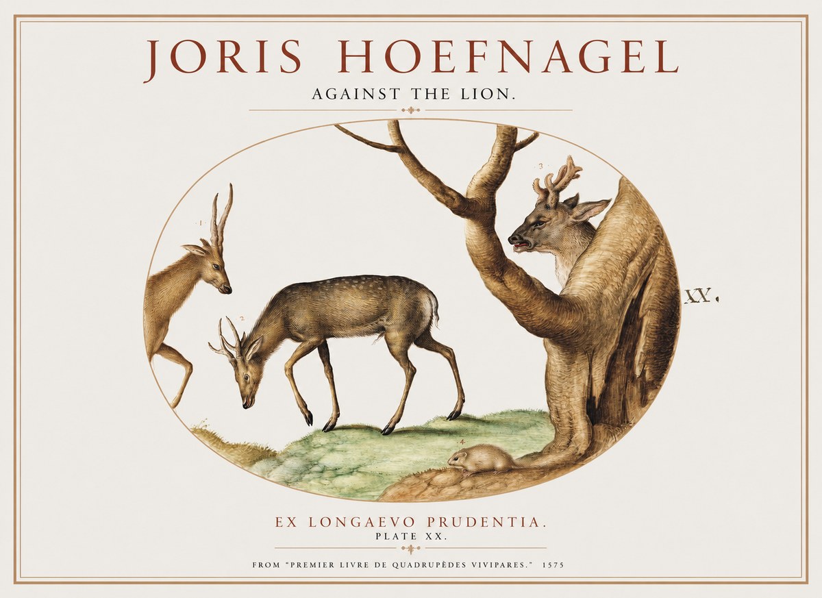 Joris Hoefnagel Do Not Rush Against the Lion. No5 - Plakat