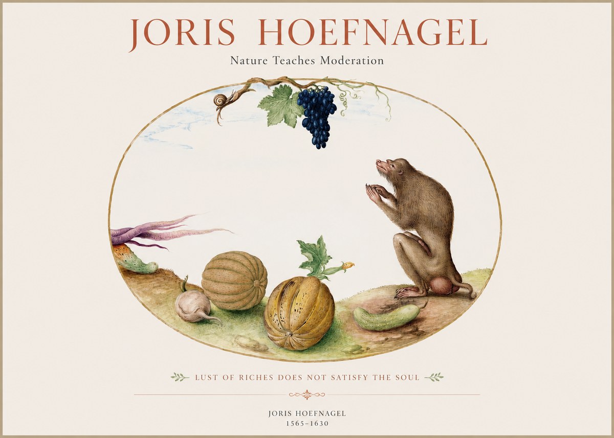 Joris Hoefnagel Nature Teaches Moderation No1 - Plakat