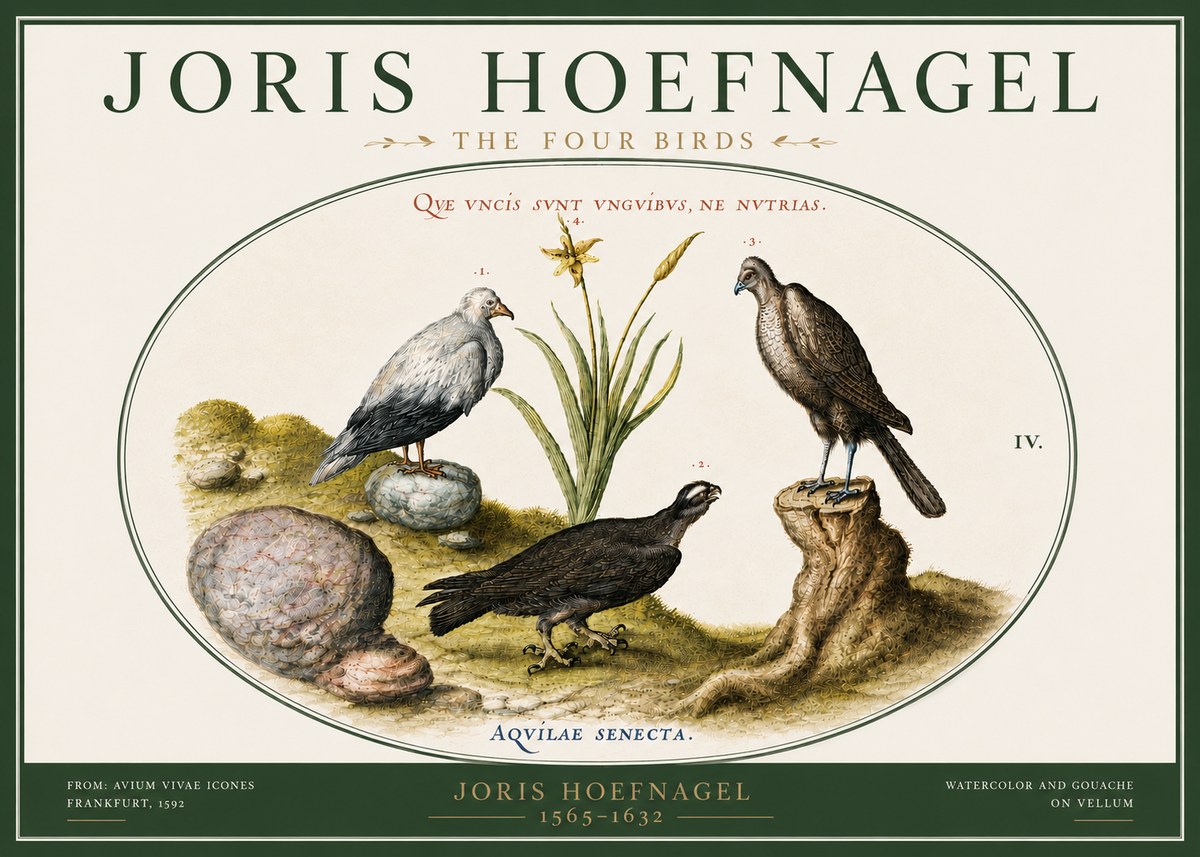 Joris Hoefnagel The Four Birds No5 - Plakat