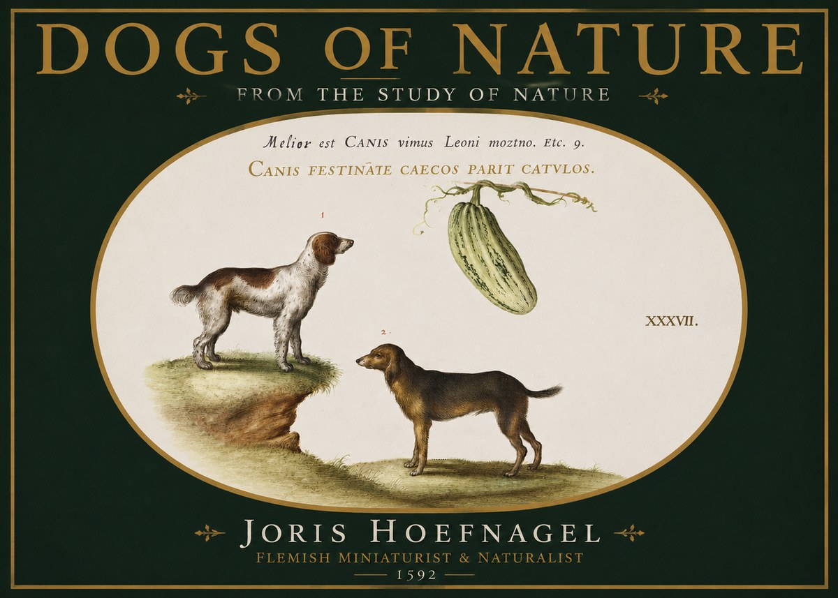 Joris Hoefnagel Canis Festinas Caecos Parit Catulos No4 - Plakat