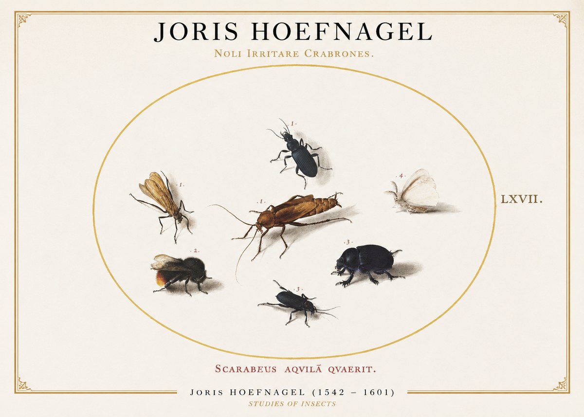 Joris Hoefnagel Scarabeus Aqvilä Qvaerit. No1 - Plakat