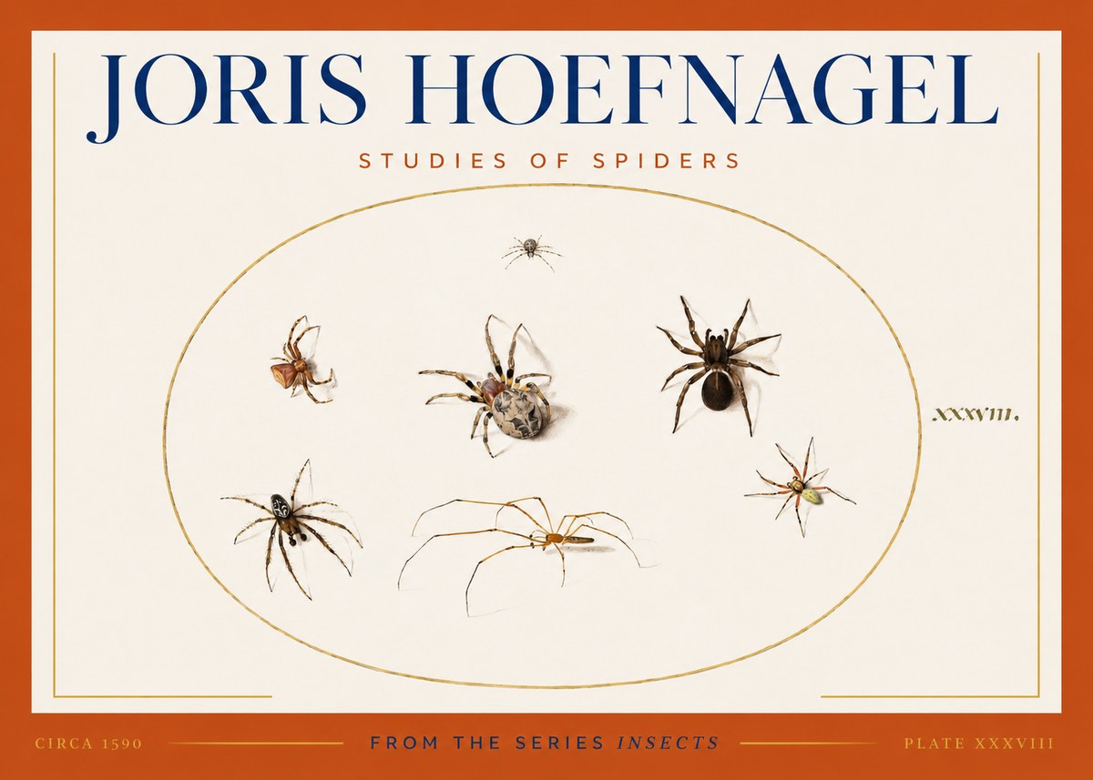 Joris Hoefnagel Studies of Spiders I No3 - Plakat