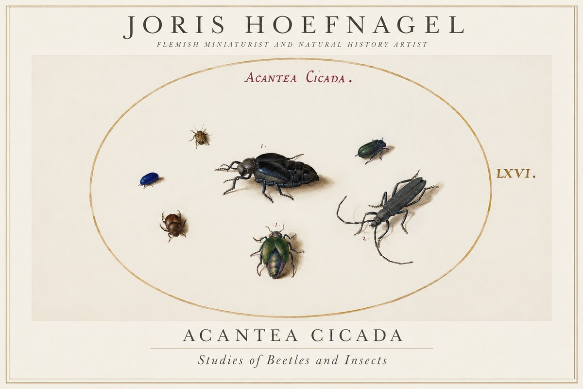 Joris Hoefnagel Acanthia Cicada No2 - Plakat
