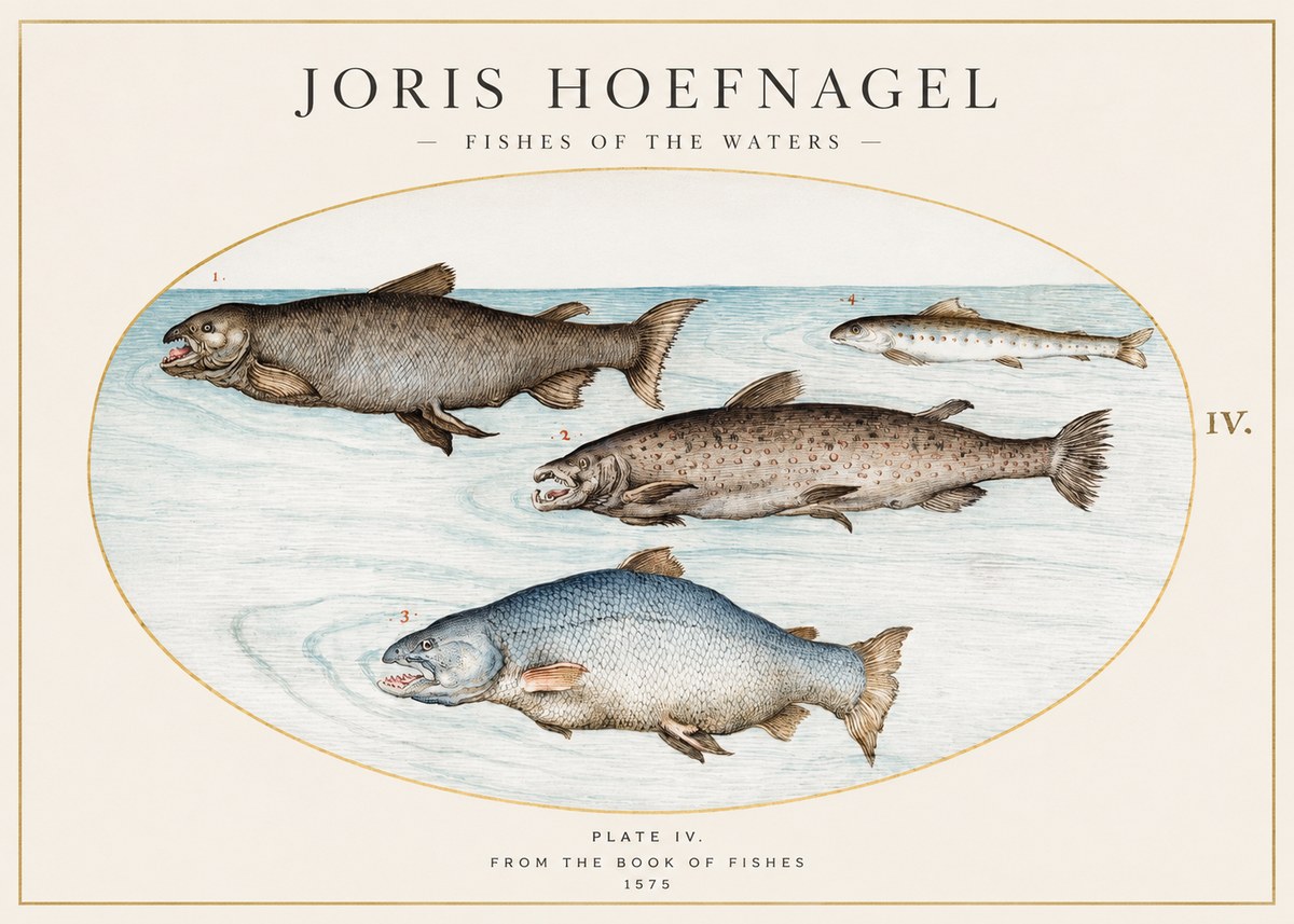 Joris Hoefnagel Fishes of the Waters I No1 - Plakat