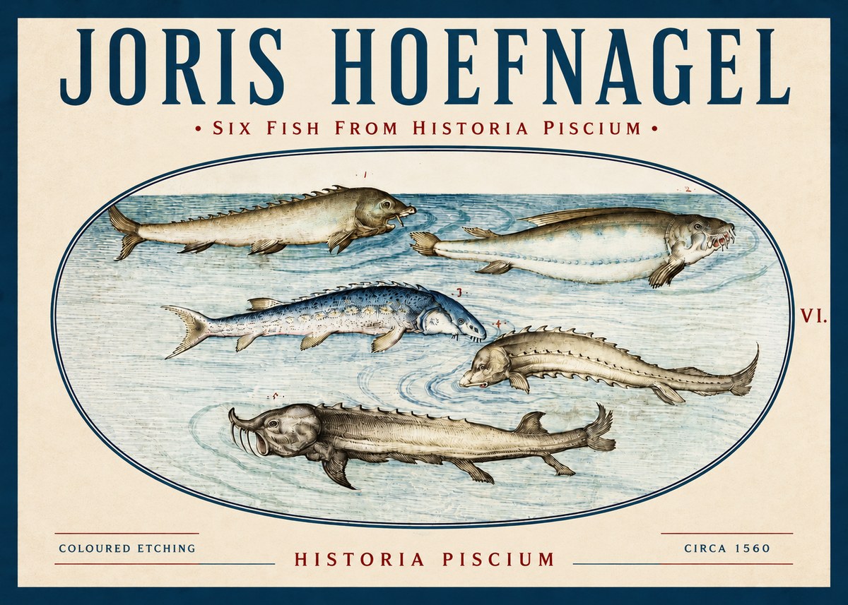 Joris Hoefnagel Fishes of Northern Waters No4 - Plakat