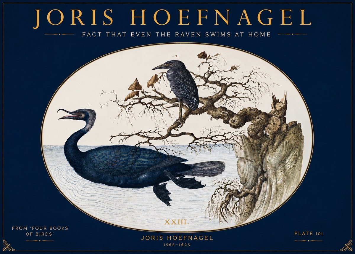 Joris Hoefnagel Fact That Even the Raven Swims at Home No2 - Plakat