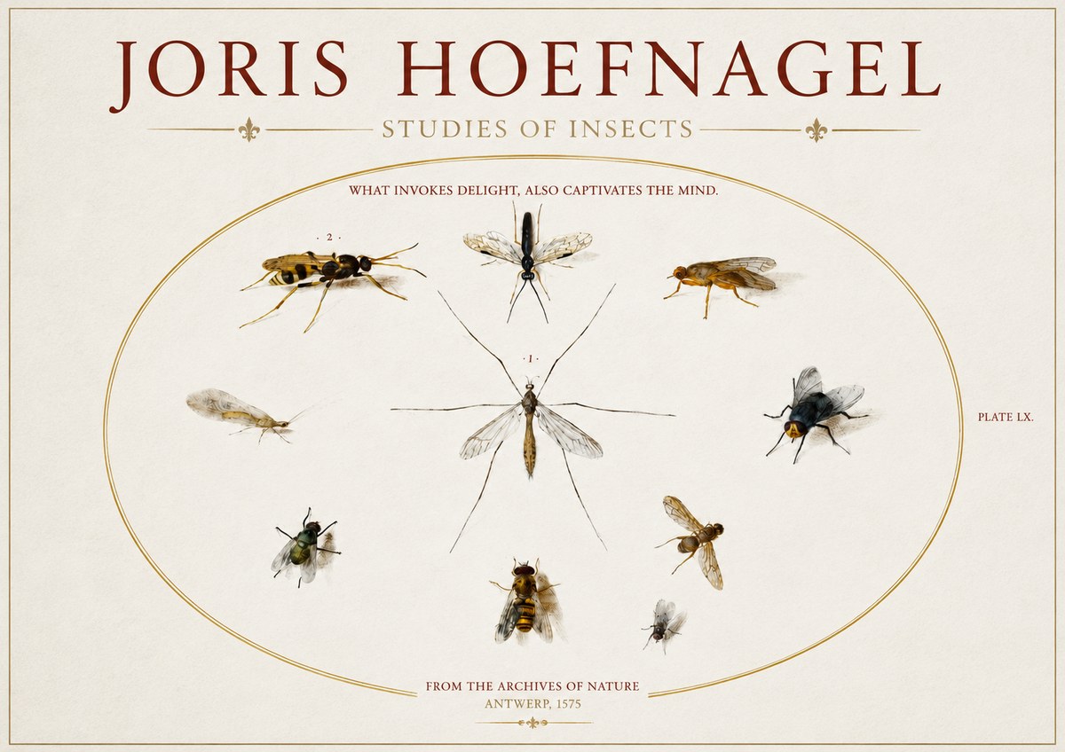 Joris Hoefnagel Studies of Insects III No3 - Plakat