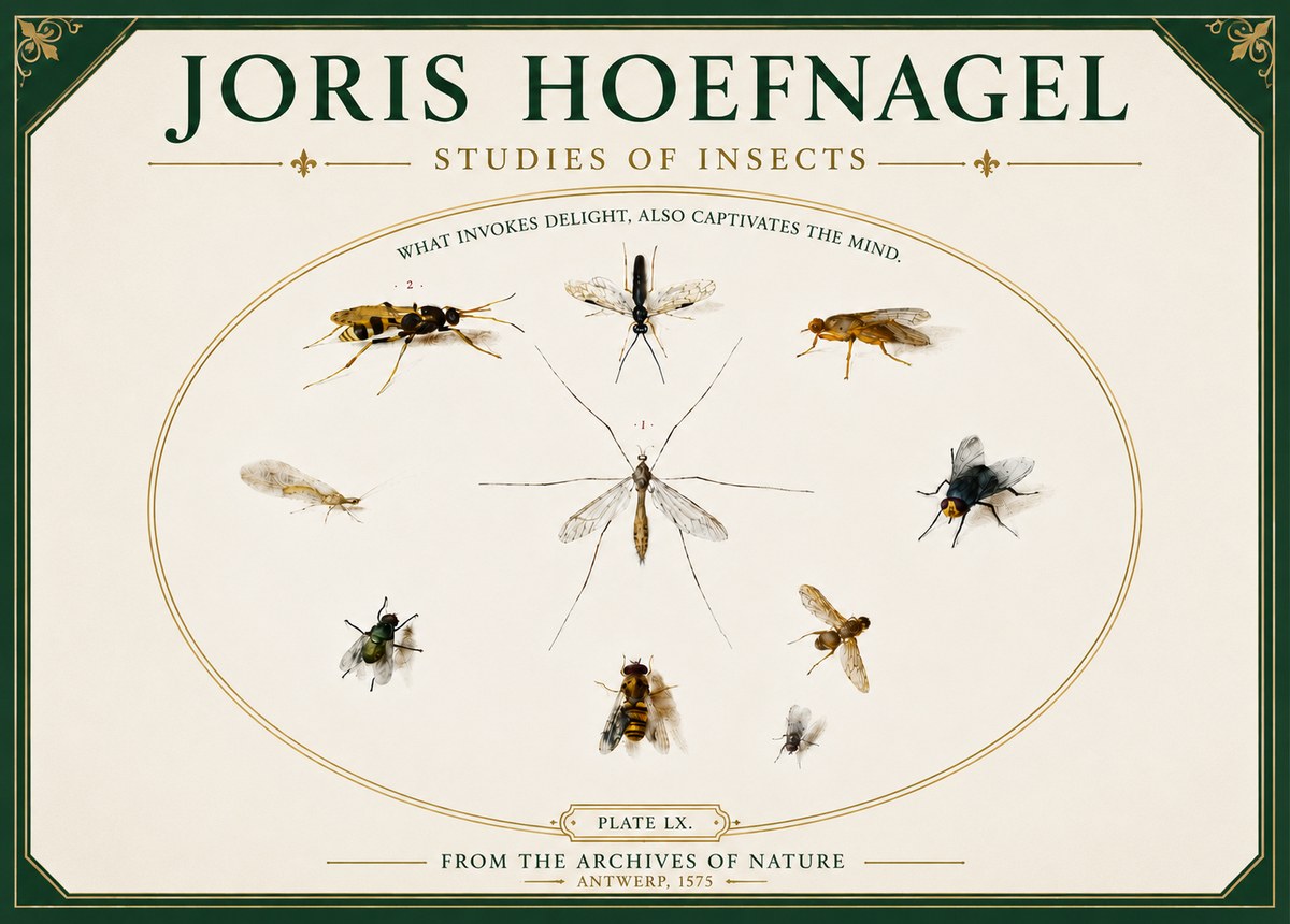 Joris Hoefnagel Studies of Insects III No5 - Plakat