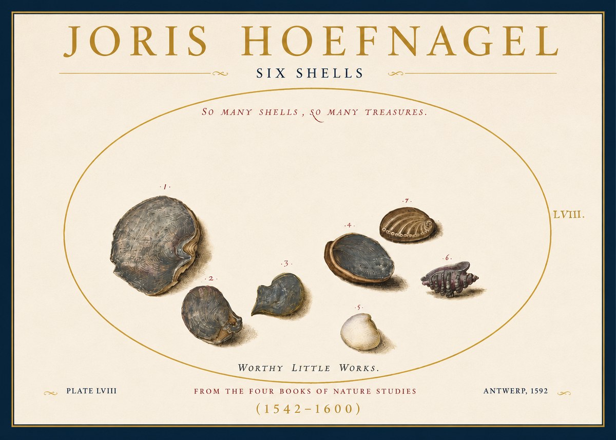 Joris Hoefnagel Six Shells No3 - Plakat