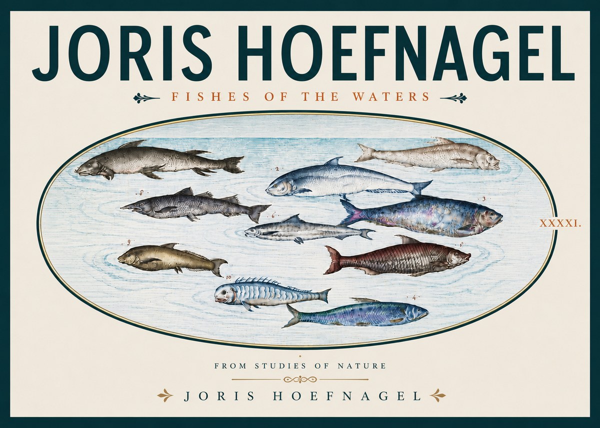 Joris Hoefnagel Fishes of the Waters II No5 - Plakat
