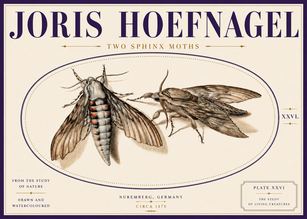 Joris Hoefnagel Two Sphinx Moths No5 - Plakat
