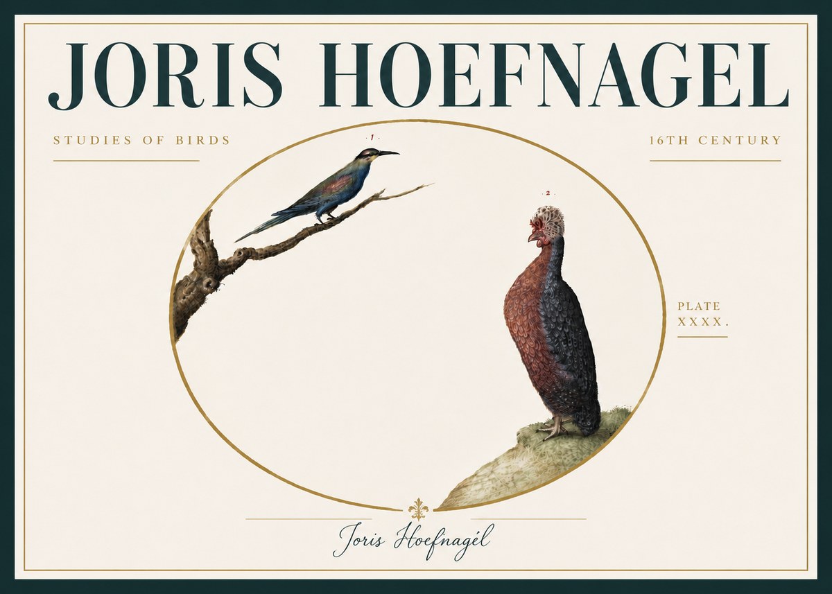 Joris Hoefnagel Studies of Birds I No6 - Plakat