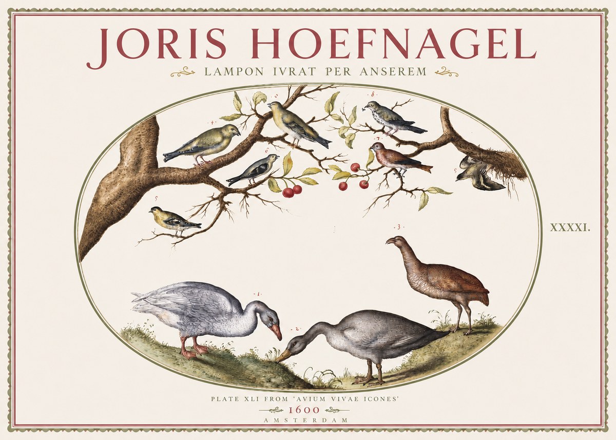 Joris Hoefnagel Lampon Ivrat per Anserem No3 - Plakat