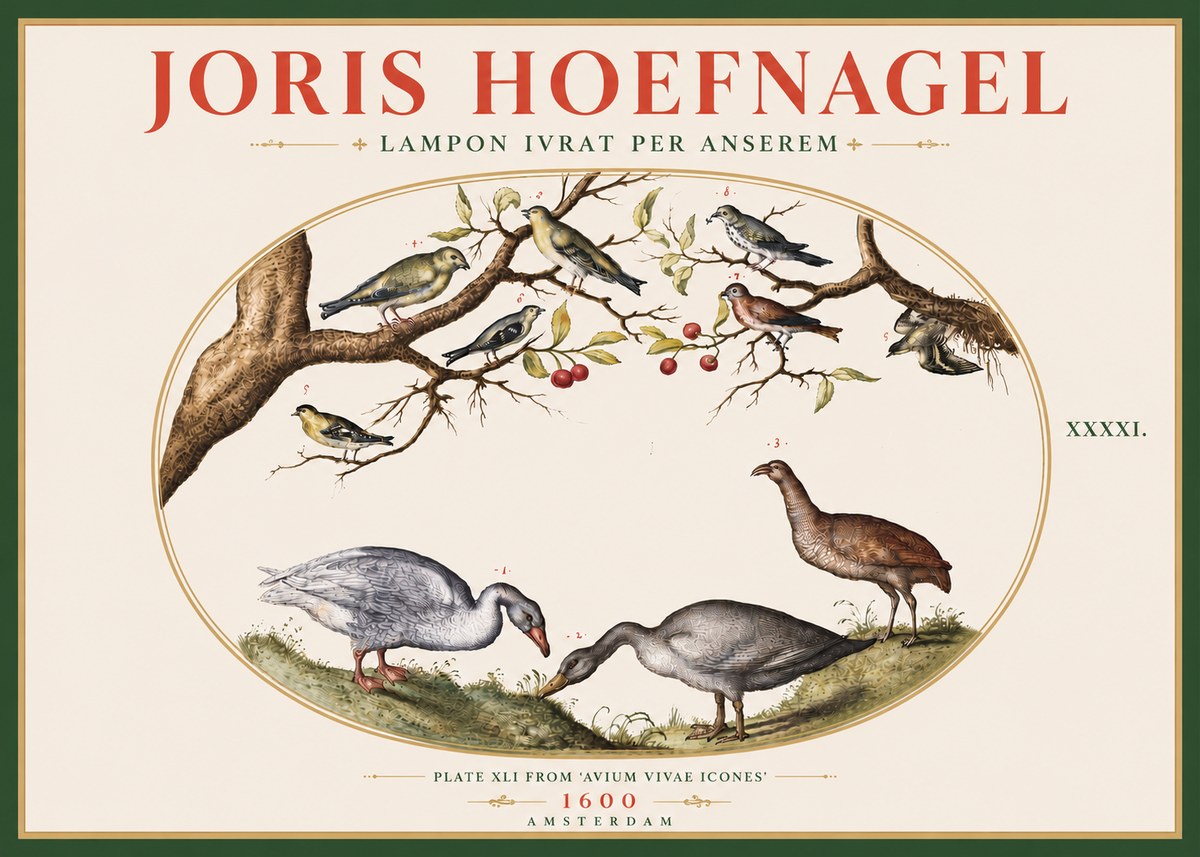 Joris Hoefnagel Lampon Ivrat per Anserem No5 - Plakat