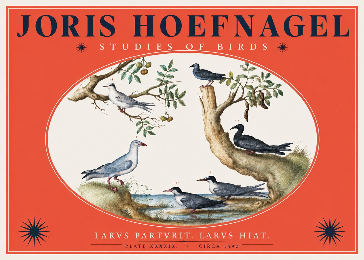 Joris Hoefnagel Studies of Birds II No2 - Plakat