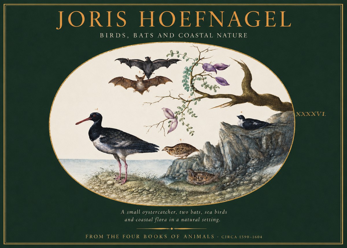 Joris Hoefnagel Birds, Bats and Coastal Nature No2 - Plakat