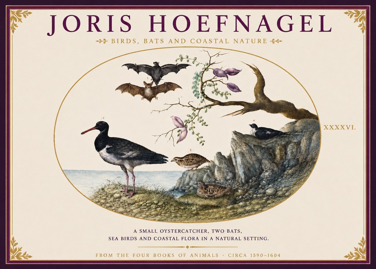 Joris Hoefnagel Birds, Bats and Coastal Nature No3 - Plakat