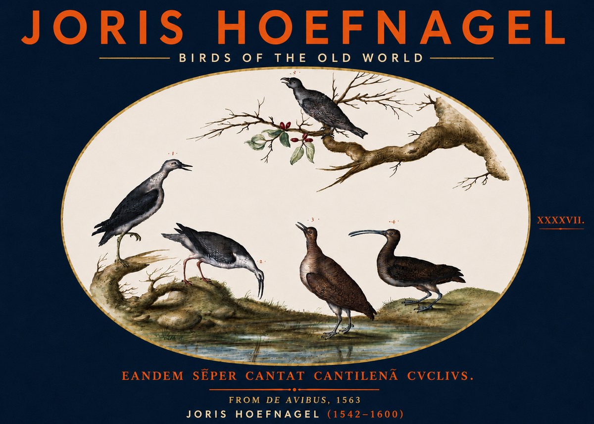 Joris Hoefnagel Birds of the Old World No5 - Plakat