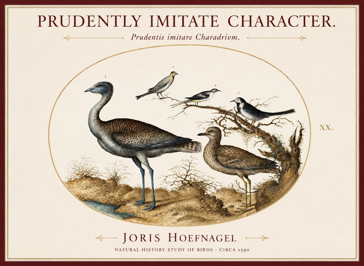 Joris Hoefnagel Prudently Imitate Character. No1 - Plakat