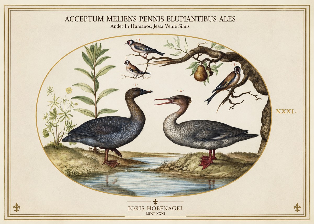 Joris Hoefnagel Acceptiem Meliens Pennis Fupidantibus Ales No2 - Plakat